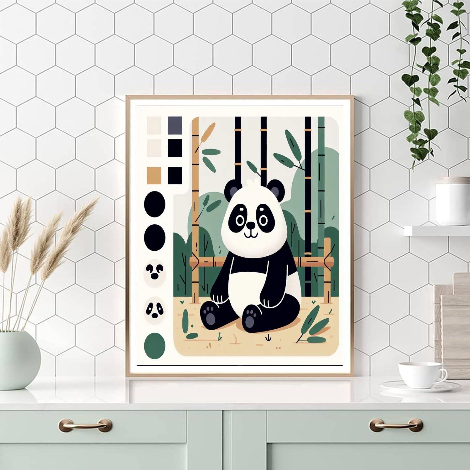 Charming Little Panda Number Painting