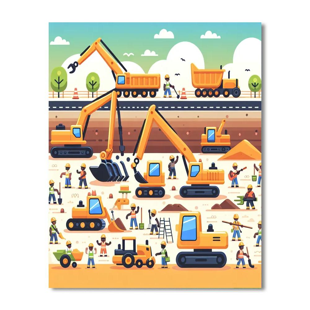 Crafty Construction Zone Painting Number Kit