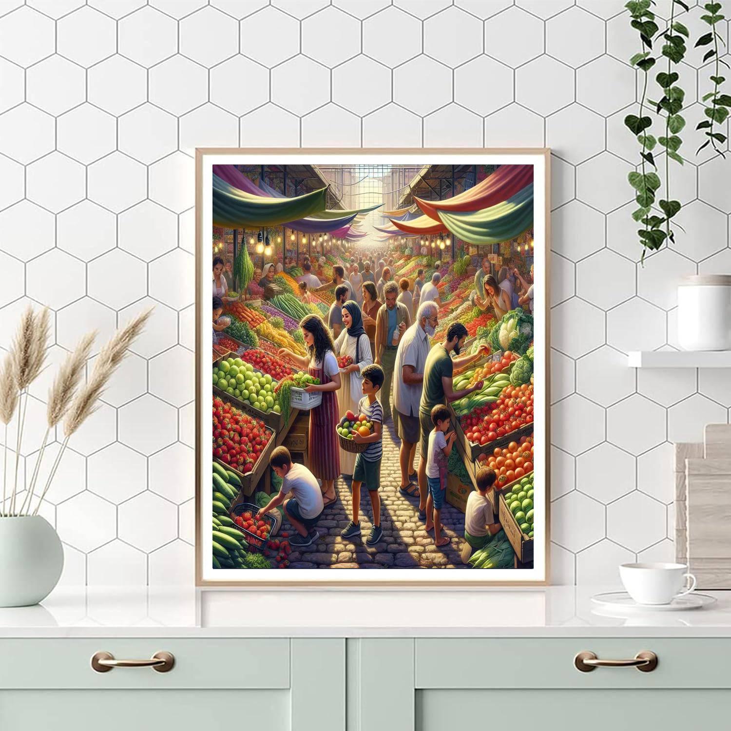 Lively Farmer's Market Painting Number Kit