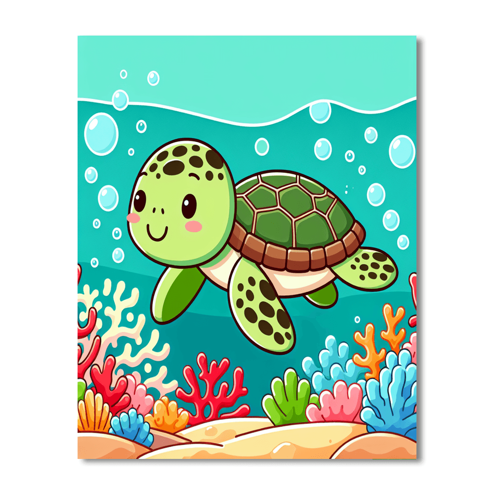 Adorable Sea Turtle Paint By Numbers Kits