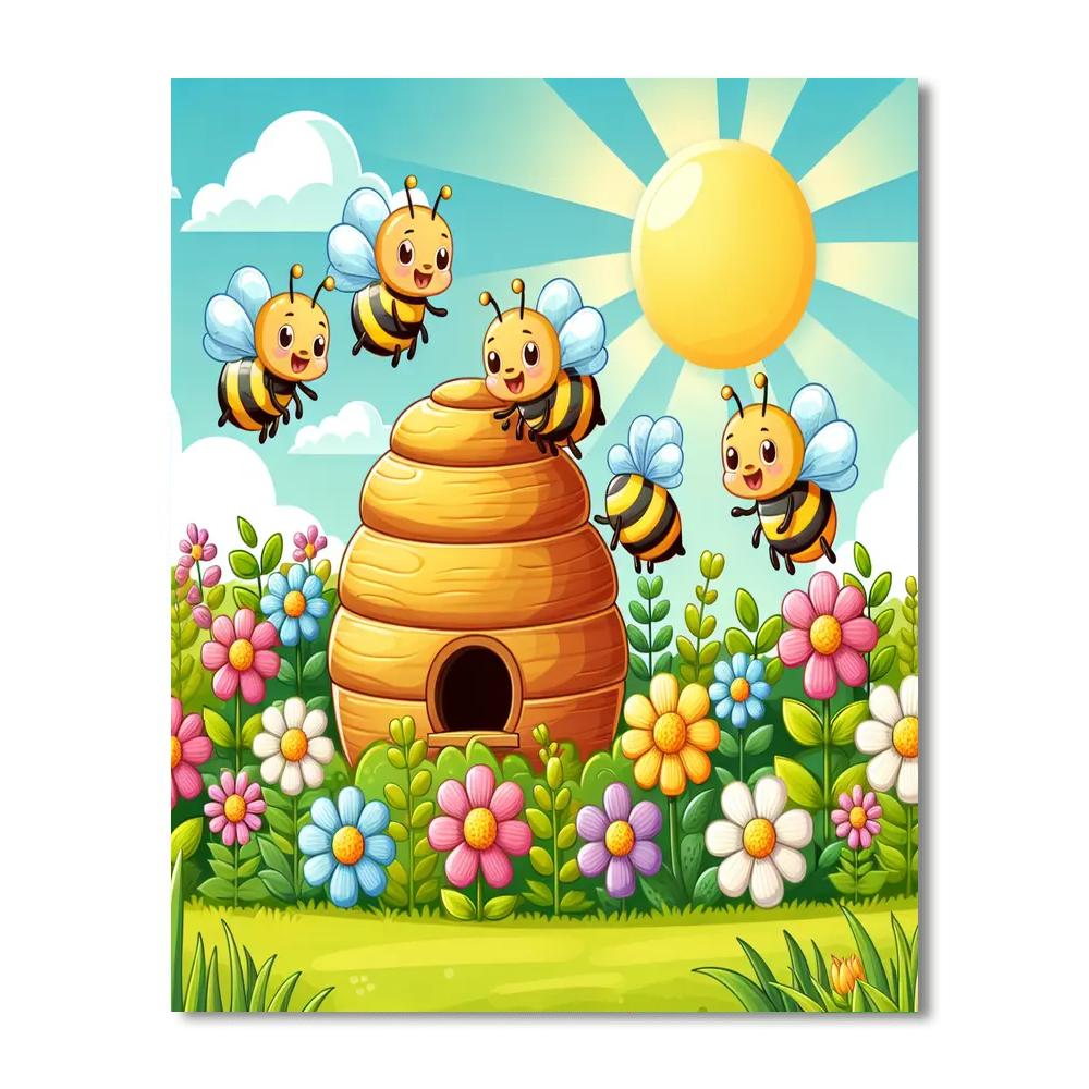 Buzzing Beehive Discovery Paint By Numbers Art
