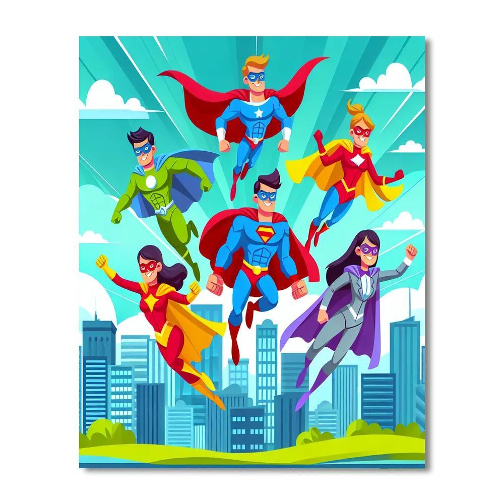Epic Superheroes Paint By Color