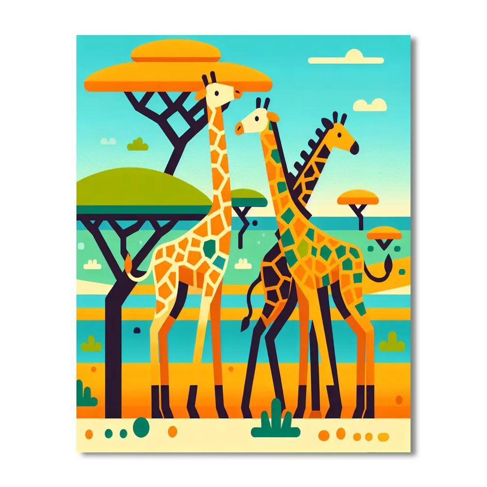 Giraffe's Towering Tale Paint By Number