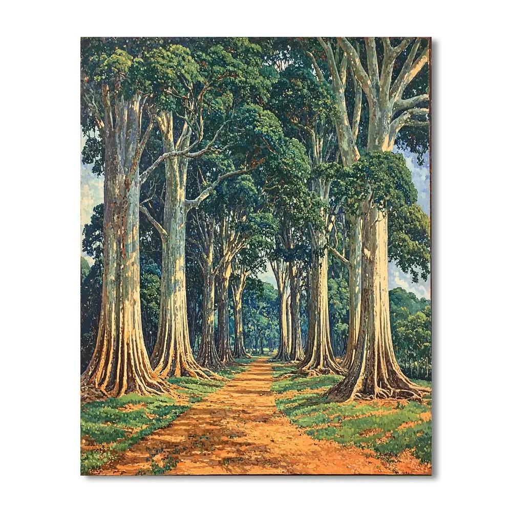 Nandalal Bose Inspired Essence Of The Banyan's Embrace  Painting Number Kit