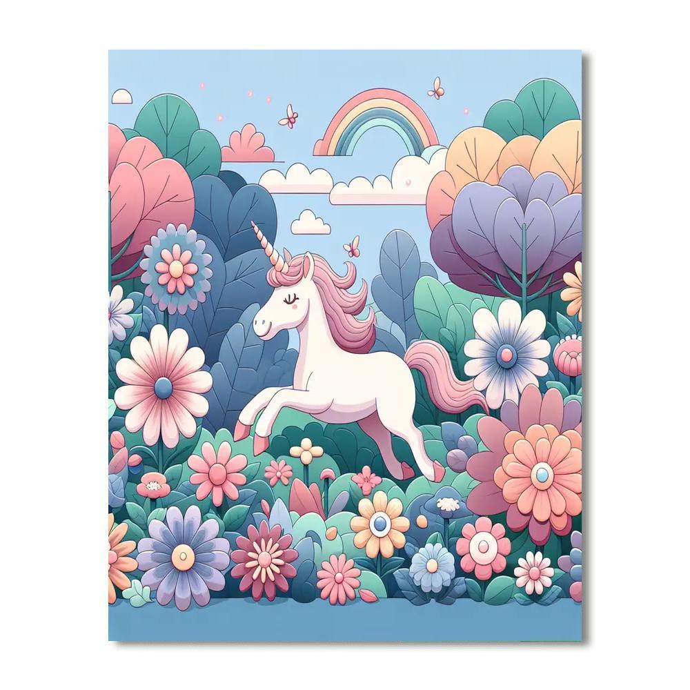 Magical Unicorn Garden - Enchanted Colors Paint By Numbers