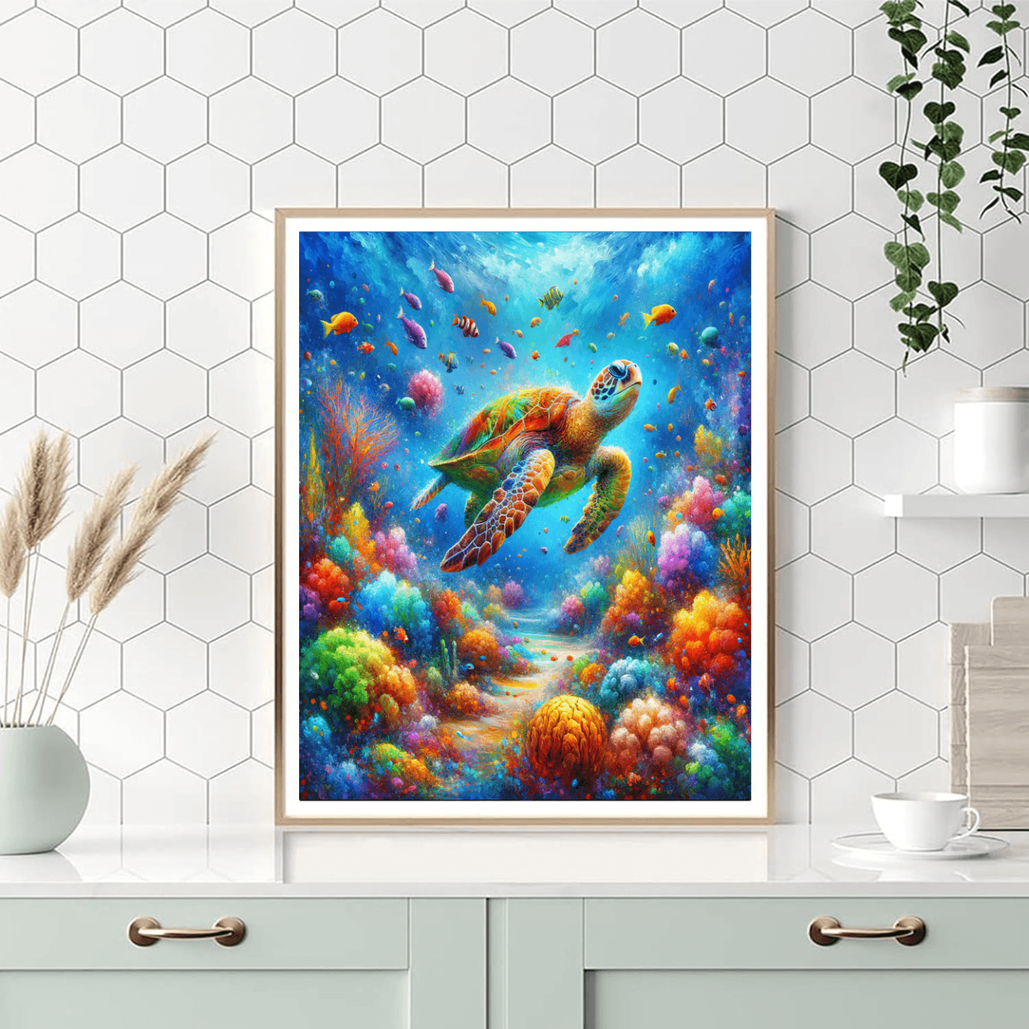 Colorful Sea Turtle Journey Numbered Painting Kits