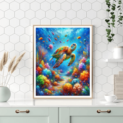 Colorful Sea Turtle Journey Numbered Painting Kits