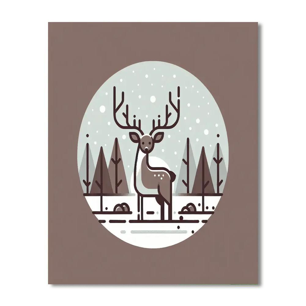 Rustic Reindeer Paint By Numbers Art