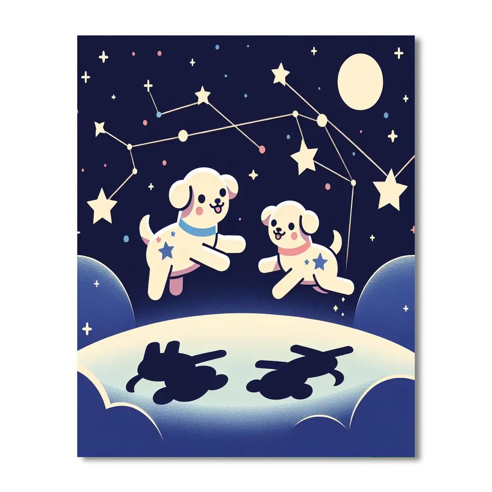 Cosmic Canine Constellation Painting Number Kit