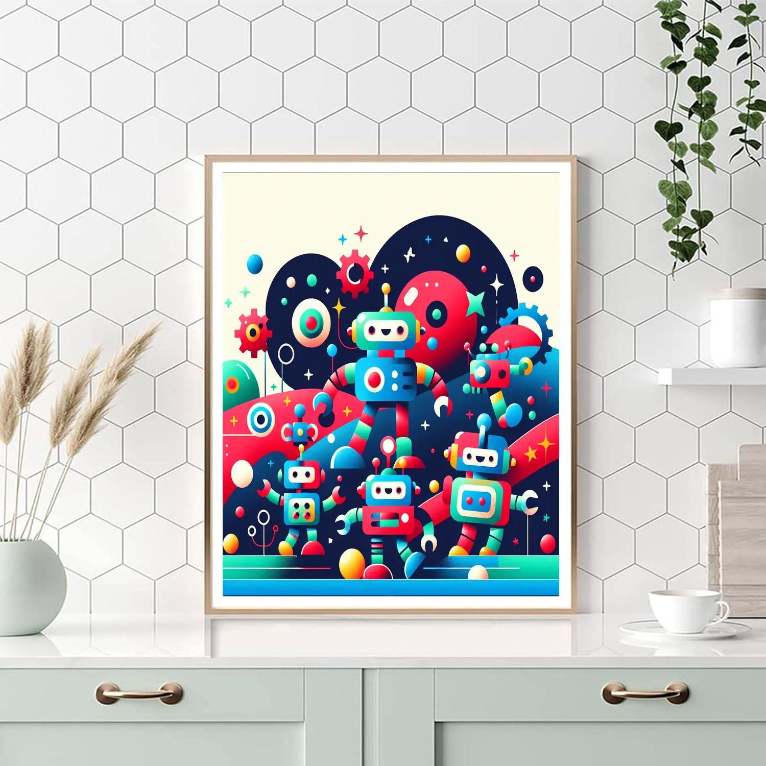 Happy Robot Adventures Paint By Color