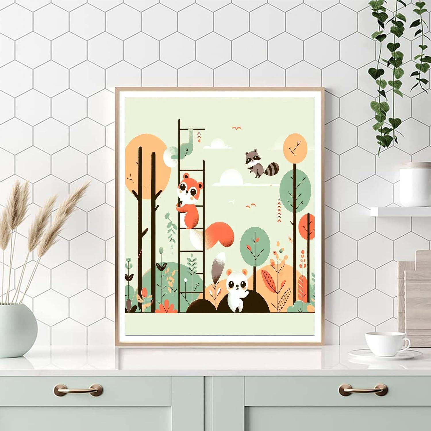 Curious Critter Climb Paint By Numbers Art