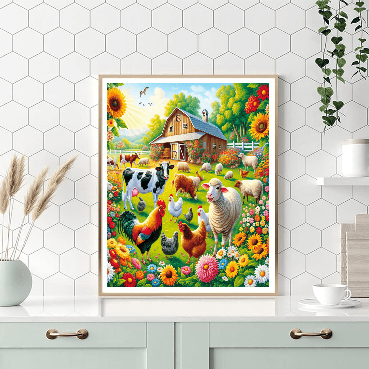 Whimsical Farmyard Scene Paint By Number