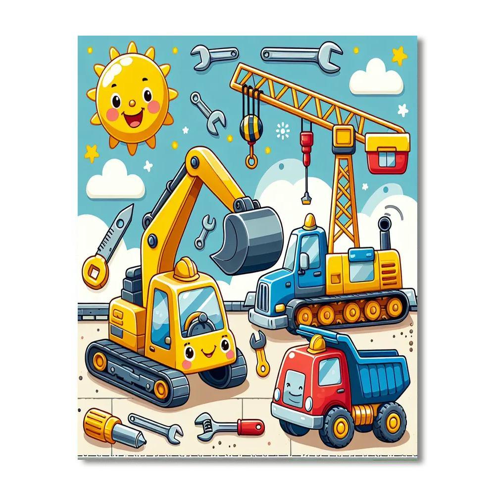 Happy Construction Zone Number Painting