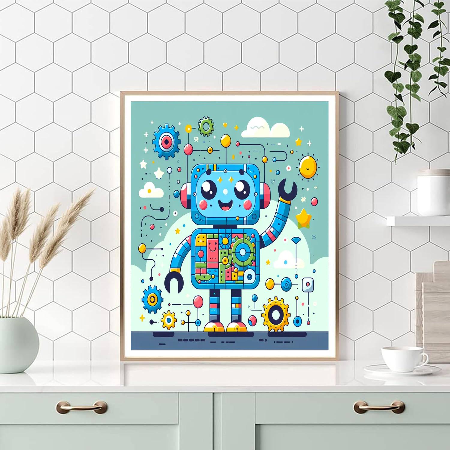 Cool Robot Painting By Numbers Kit