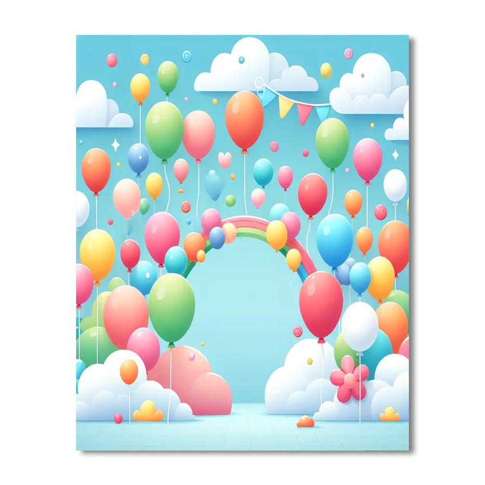 Blissful Balloon Festival Painting Number Kit