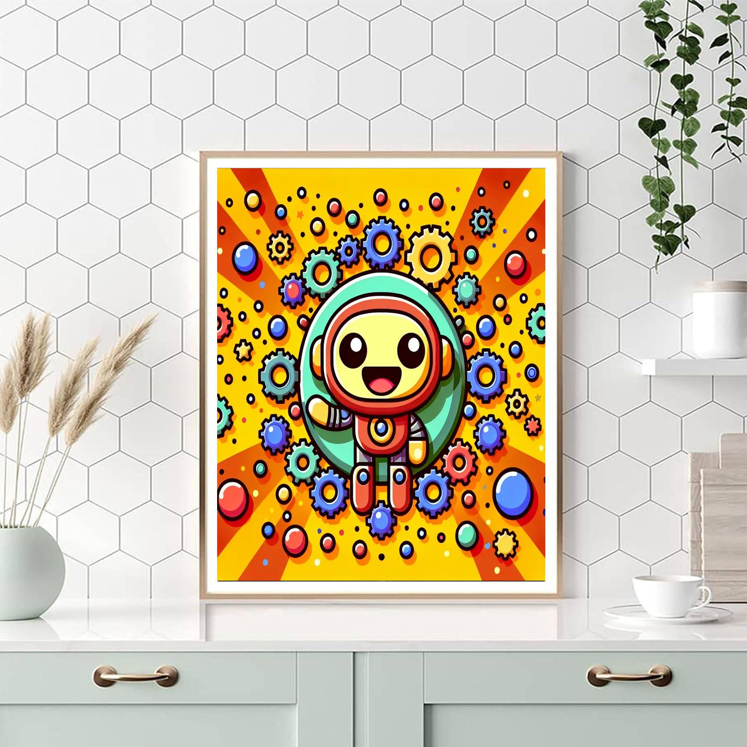 Excited Robot Paint By Numbers Kits