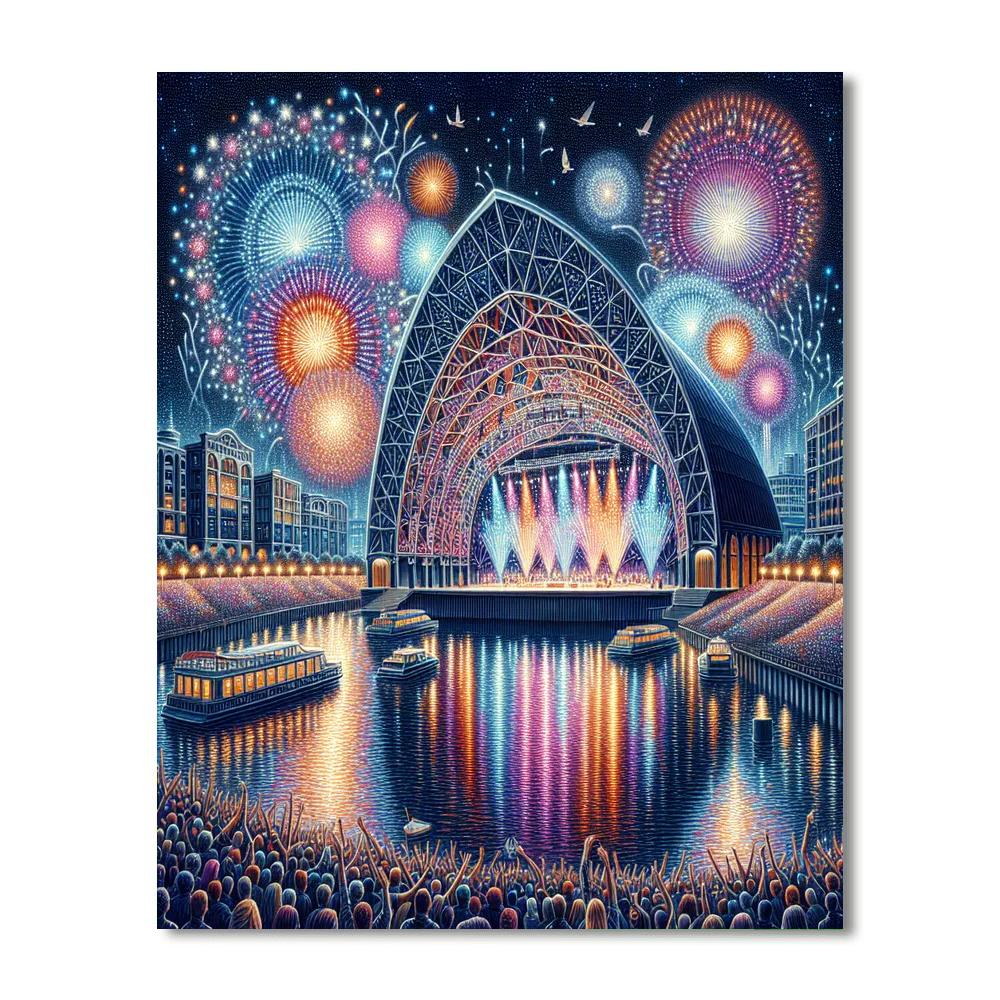 New Year's Eve Fireworks - Australia Number Painting