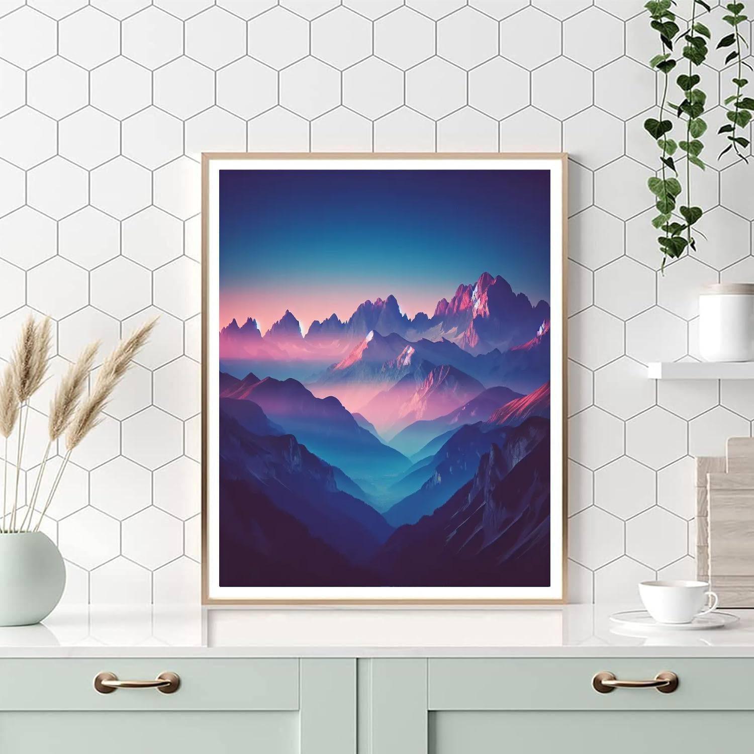 Quiet Alpine Dawn Painting Number Kit