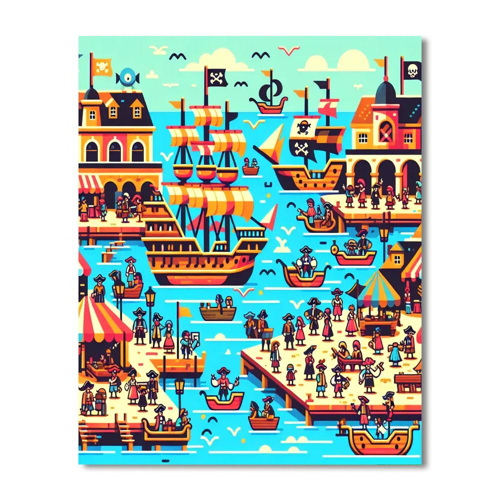 Historic Pirate Harbor Paint By Number
