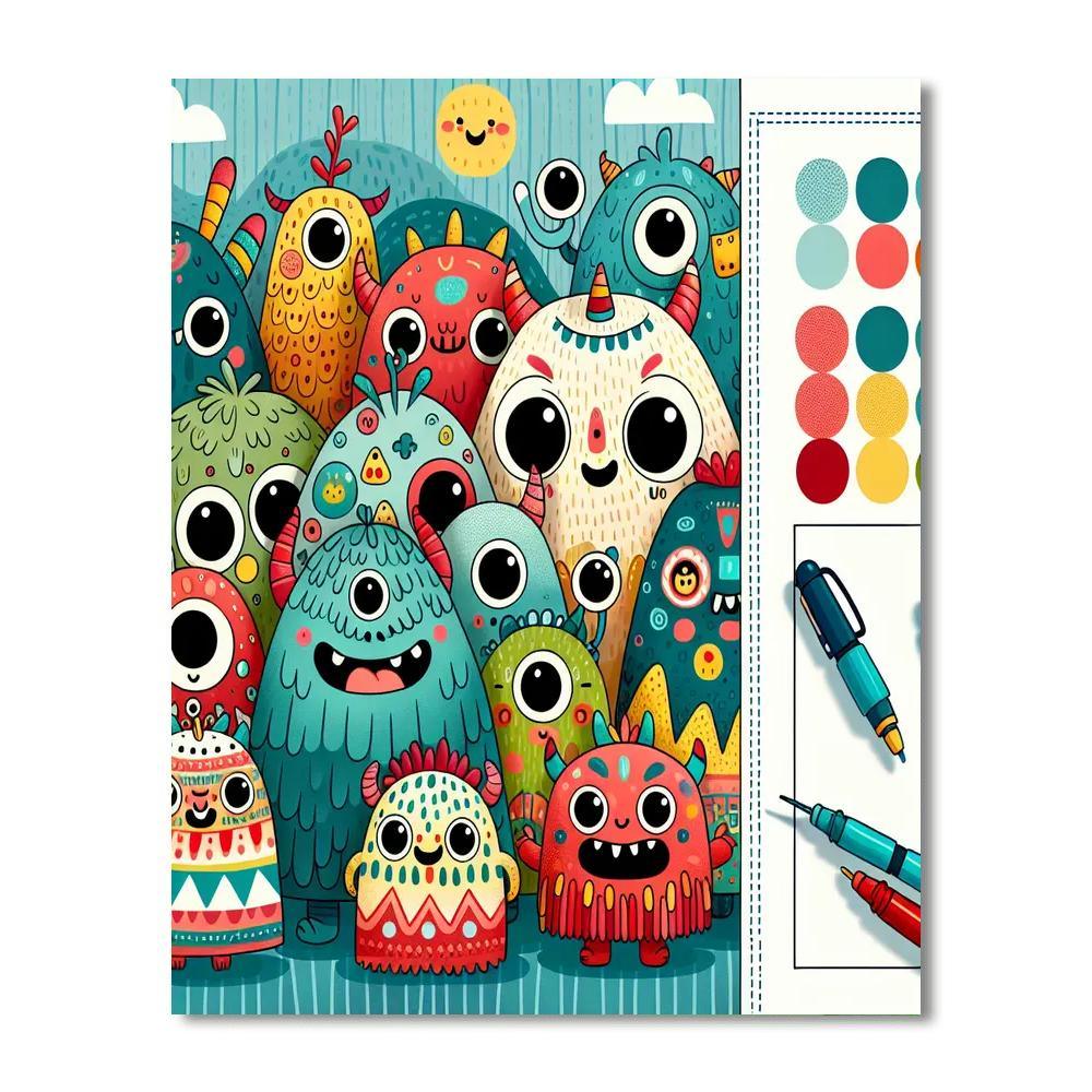Adventure With Friendly Monsters Paint By Number