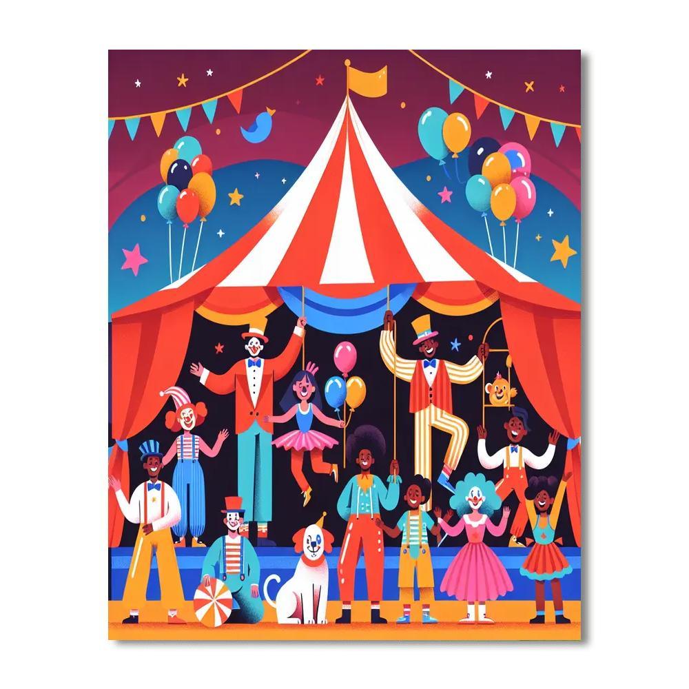 Vibrant Circus Adventure Number Painting