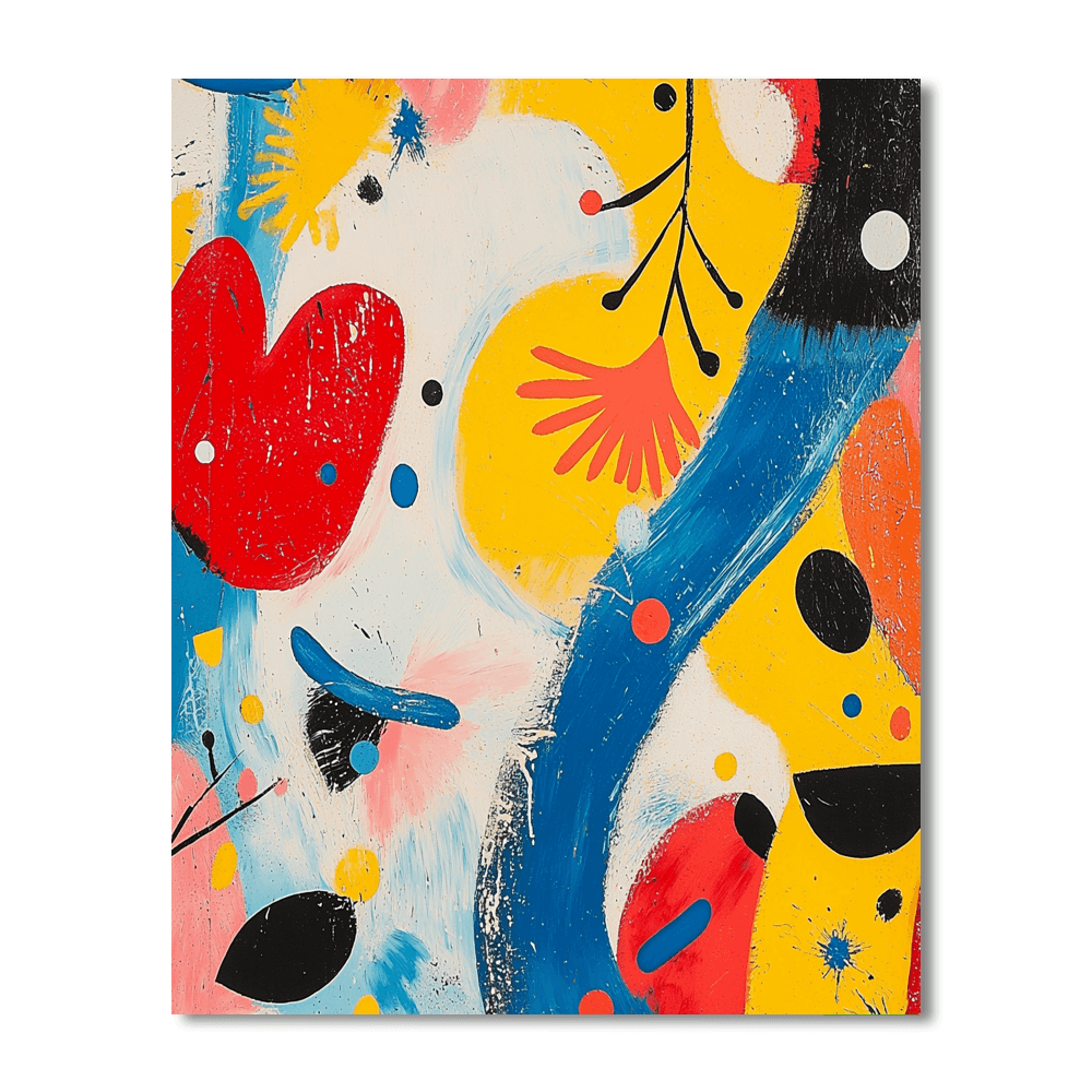 Miró Inspired Colorful Dreamscape  Paint By Numbers Art