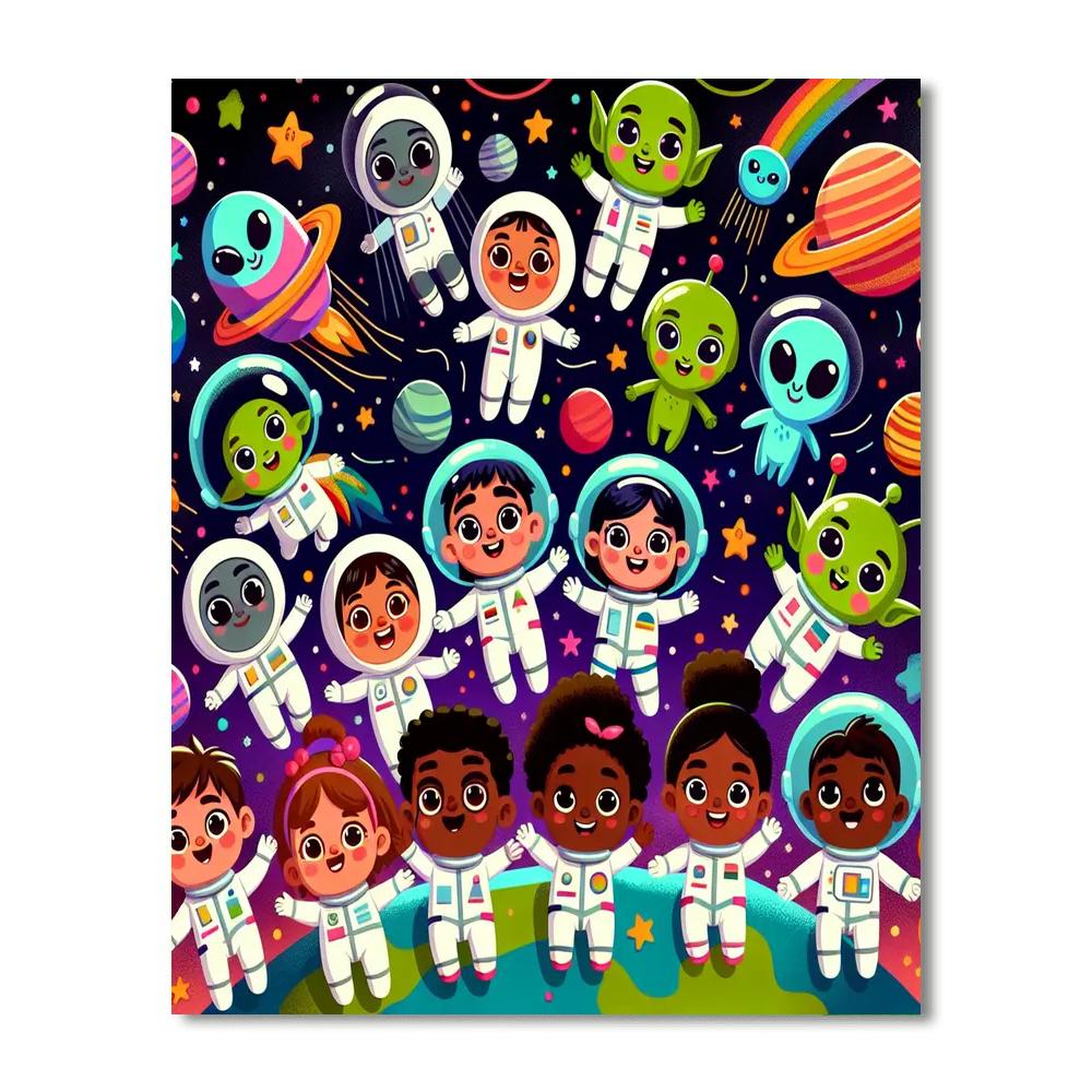 Adventurous Outer Space Voyage Painting By Numbers Kit