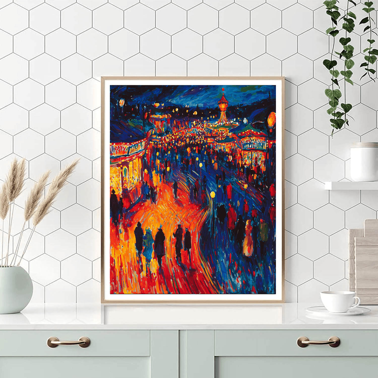 Ernst Ludwig Kirchner Inspired Expressionist Night Carnival  Paint By Number