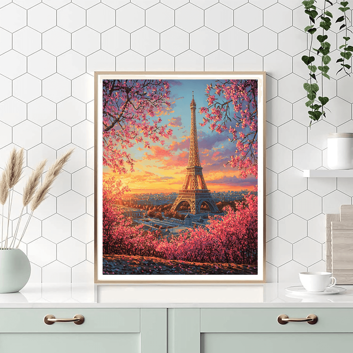 Eiffel Tower View Number Painting