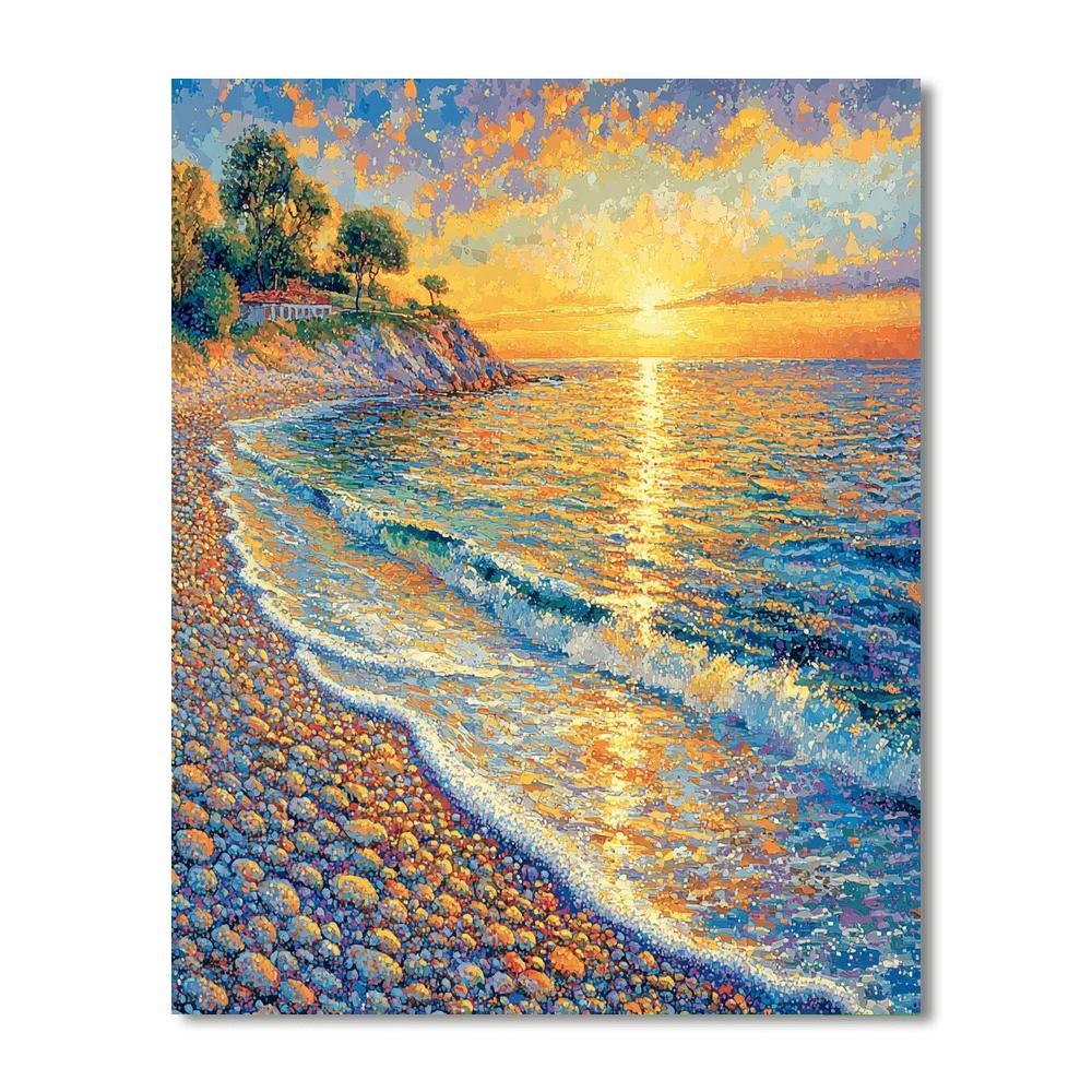 Georges Seurat Inspired Serene Coastal Vistas  Numbered Painting Kits