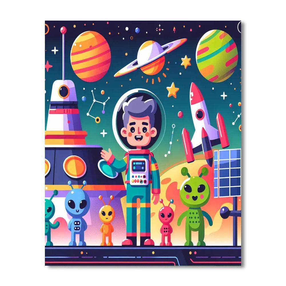 Adventure On Space Stations Painting By Numbers Kit