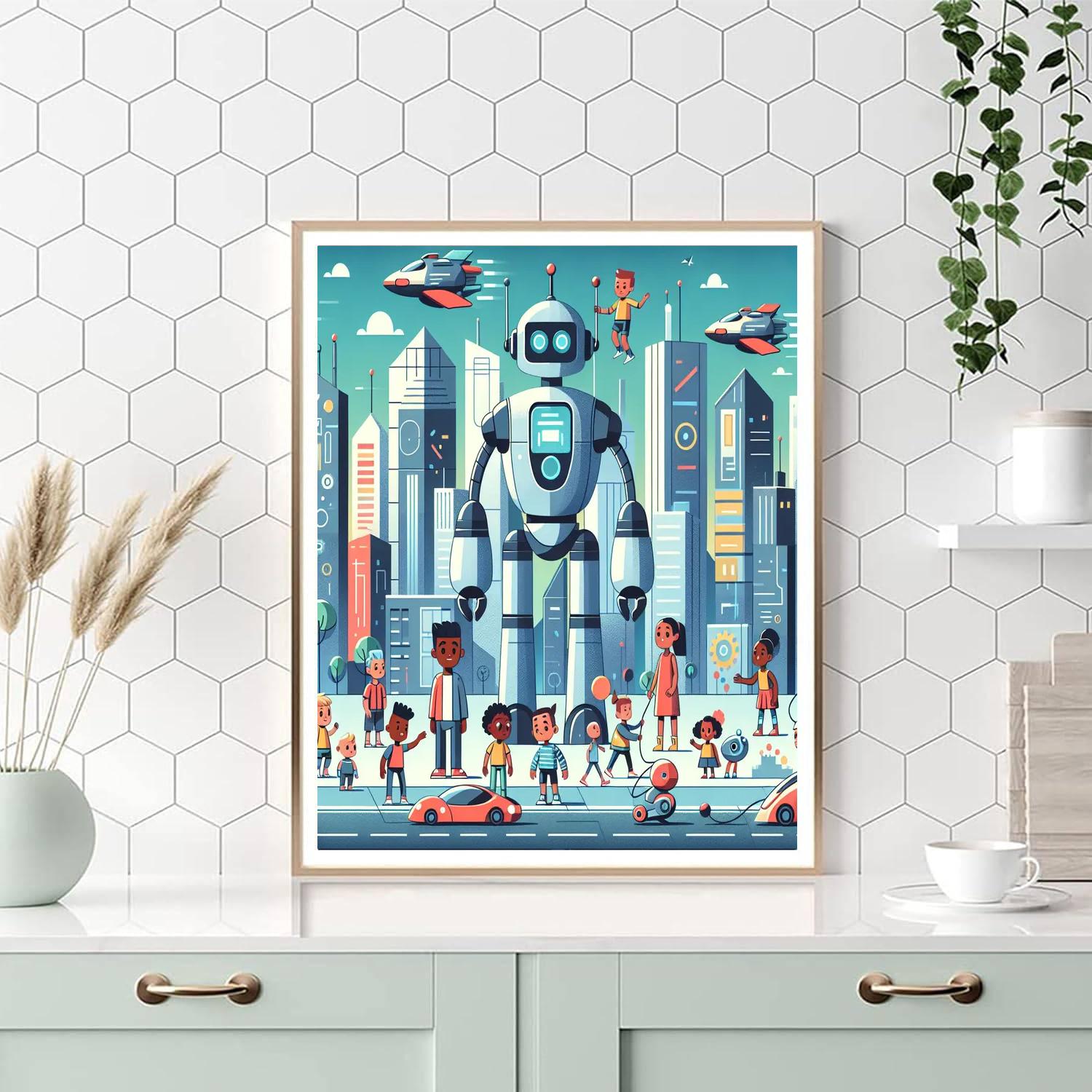 Robo Cityscape Paint By Number