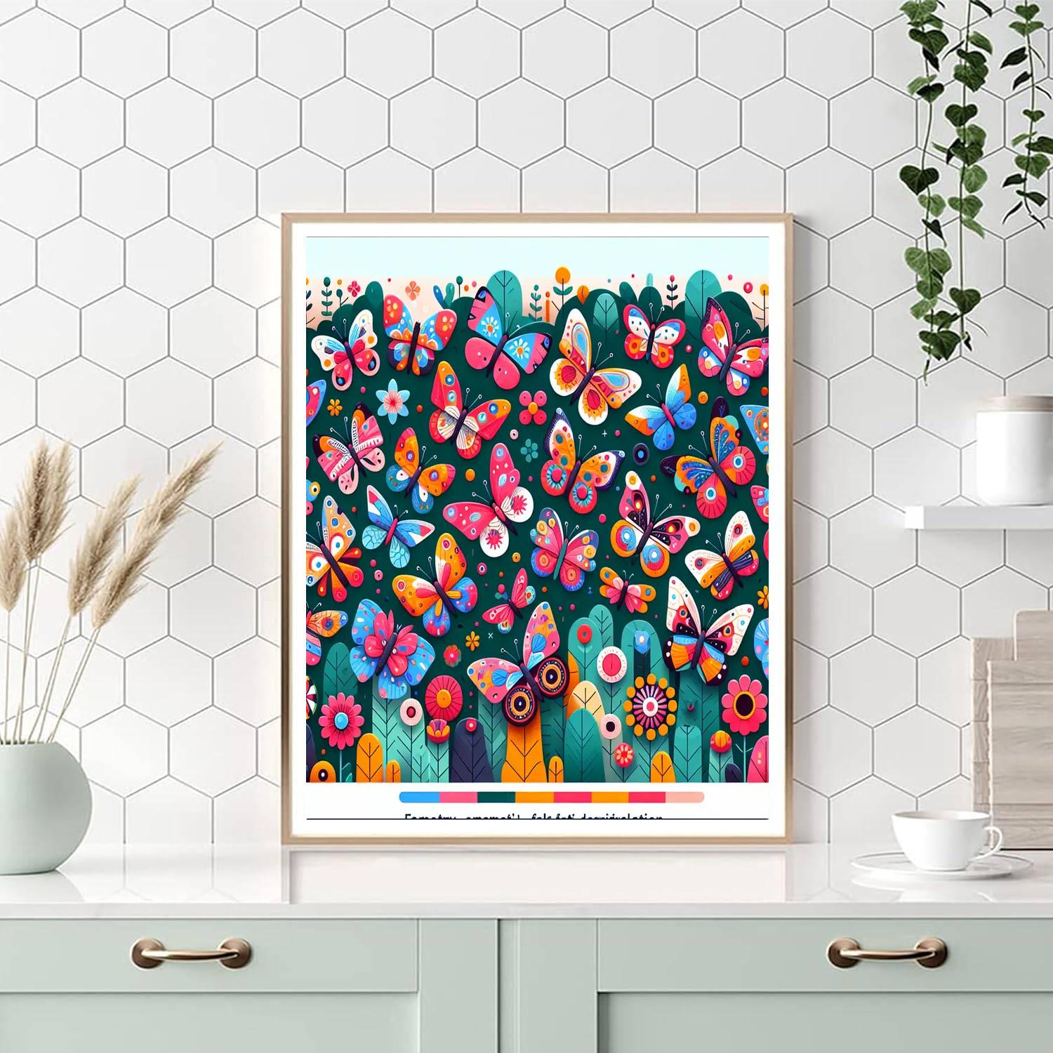 Dazzling Butterfly's Garden Dance Paint By Color