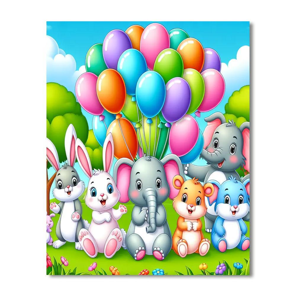 Bouncing Balloons Festival DIY Paint By Numbers