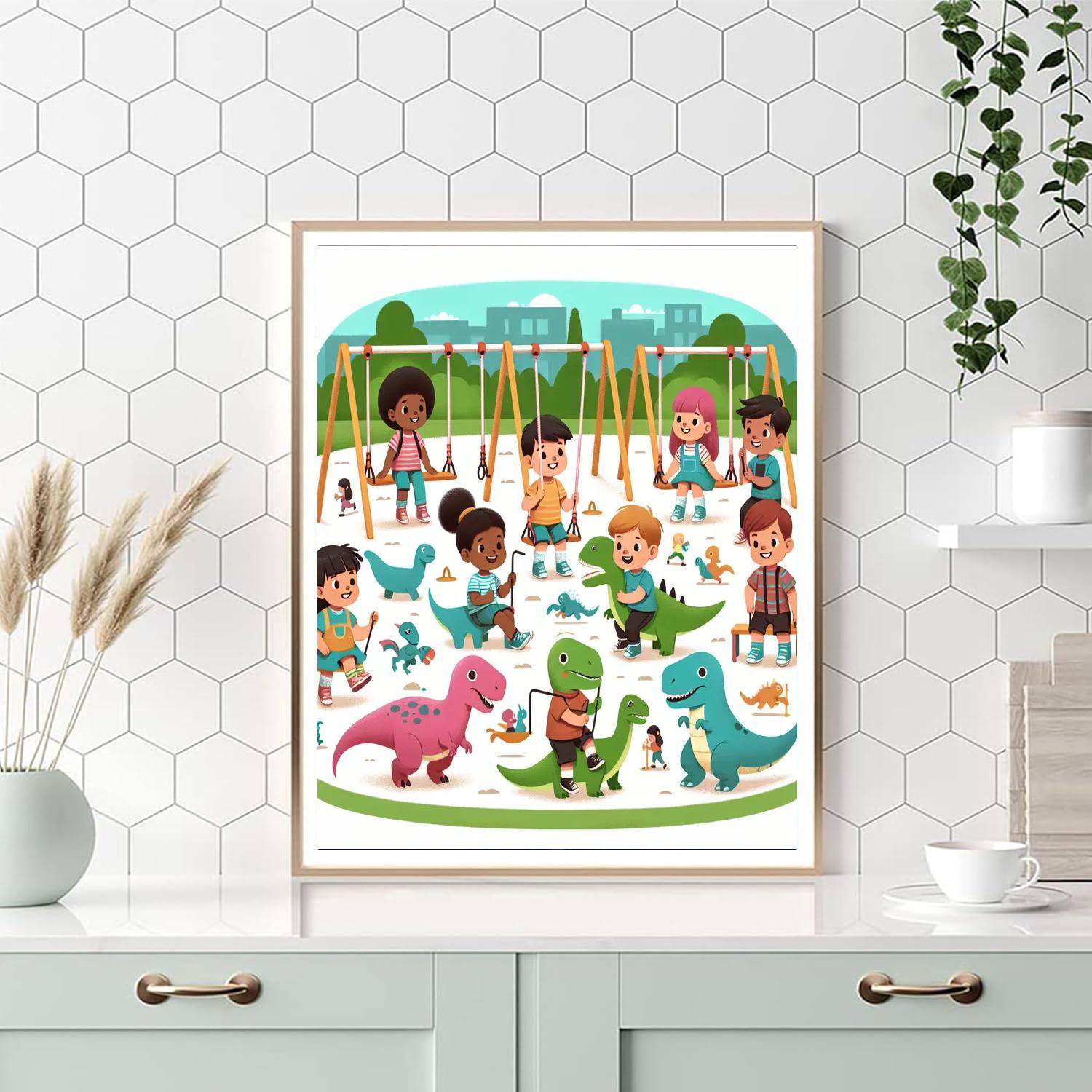 Dinosaur Playground Discovery Numbered Painting Kits