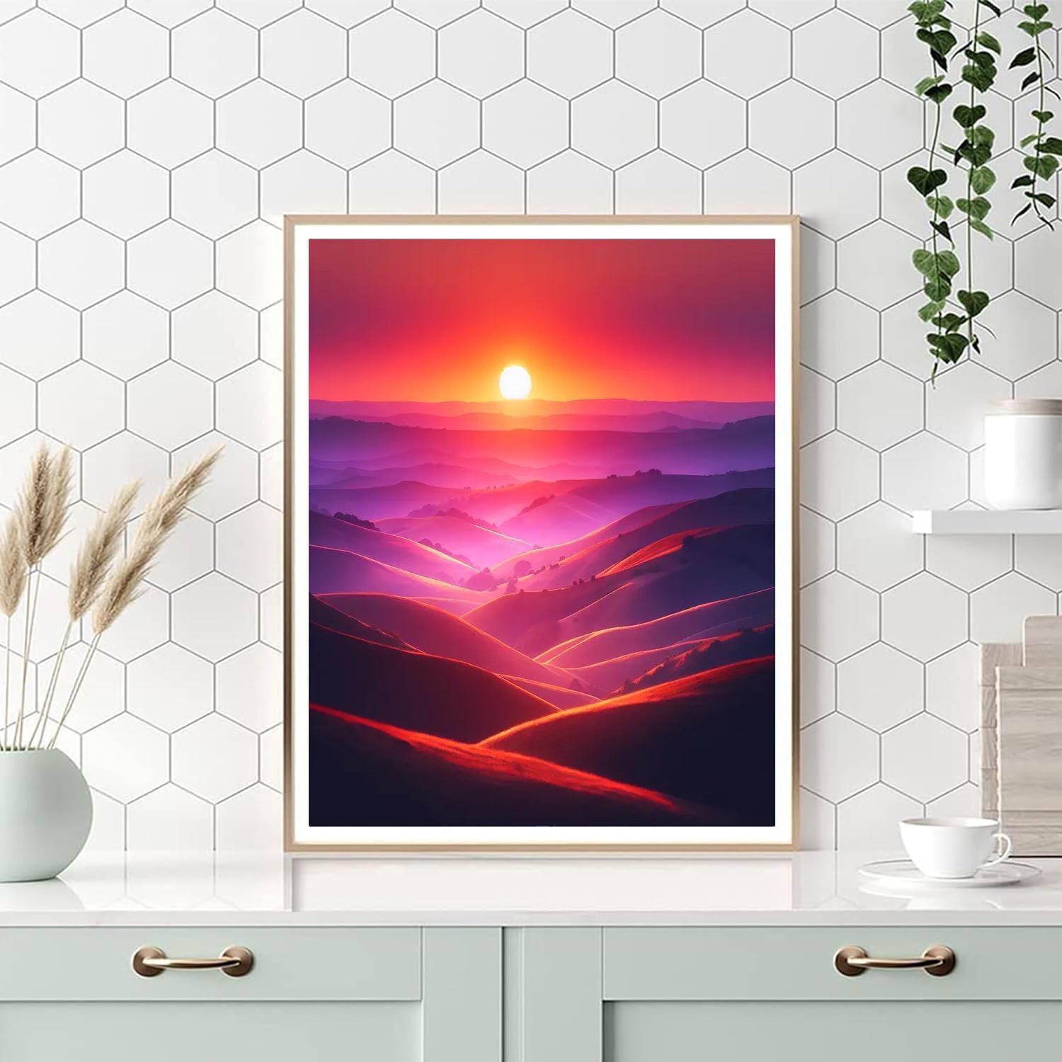 Ethereal Sunset Over Hills Paint By Numbers