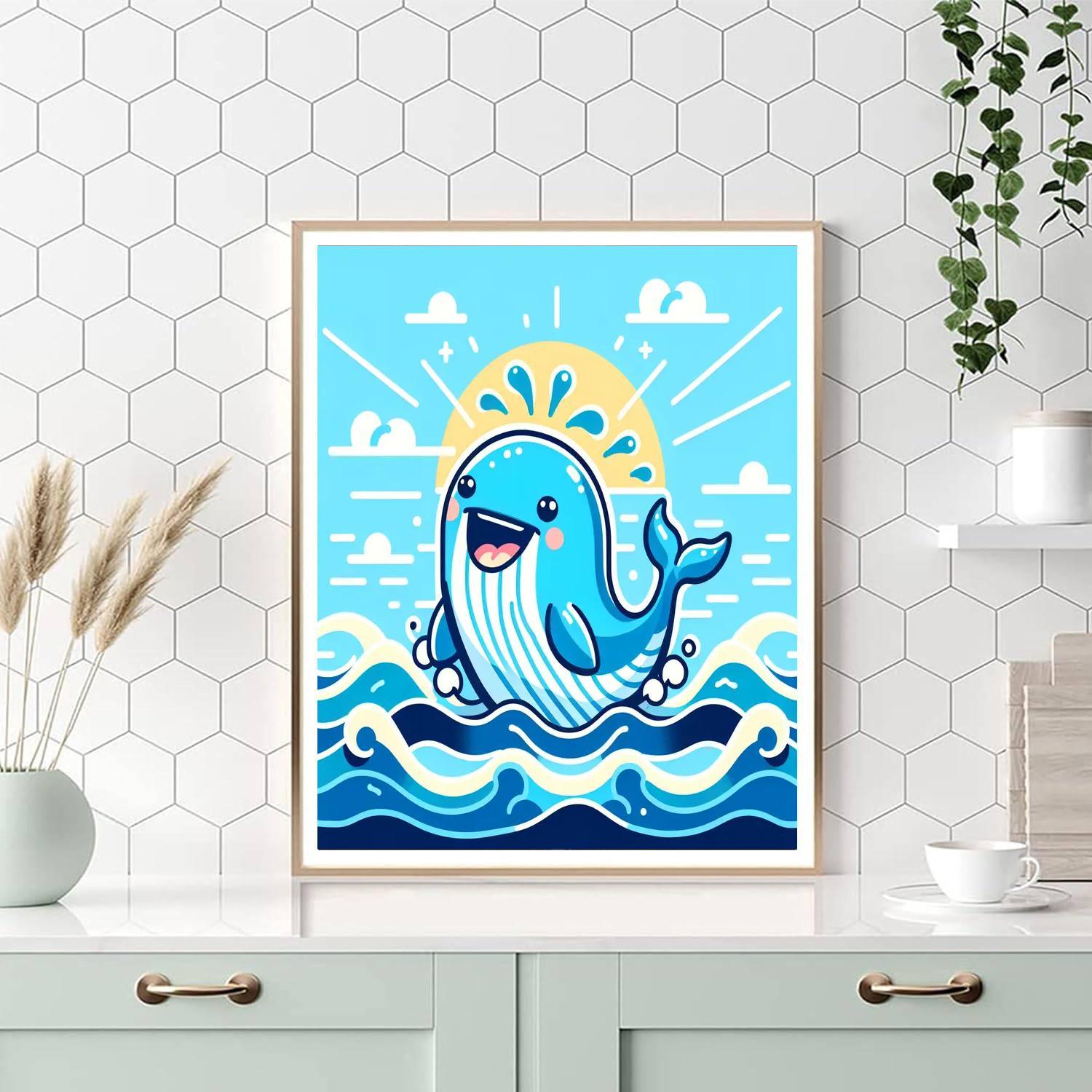 Cheerful Whale Paint By Numbers