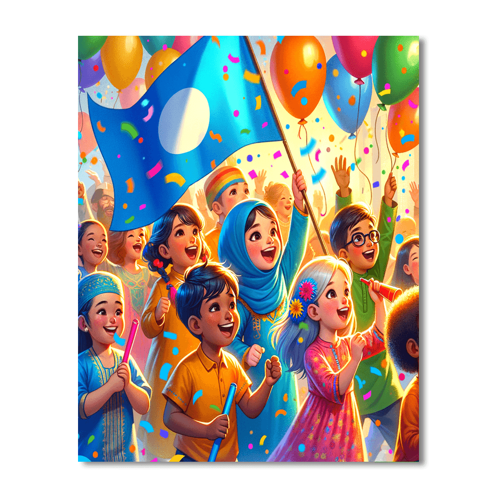 Joyful Rainbow Parade Paint By Number
