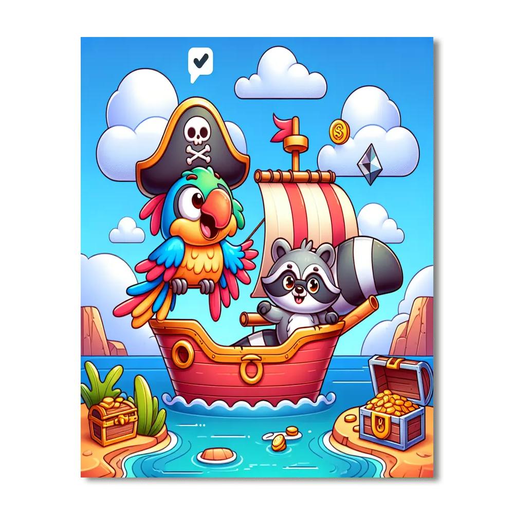 Pirate Pals Treasure Hunt Paint By Number