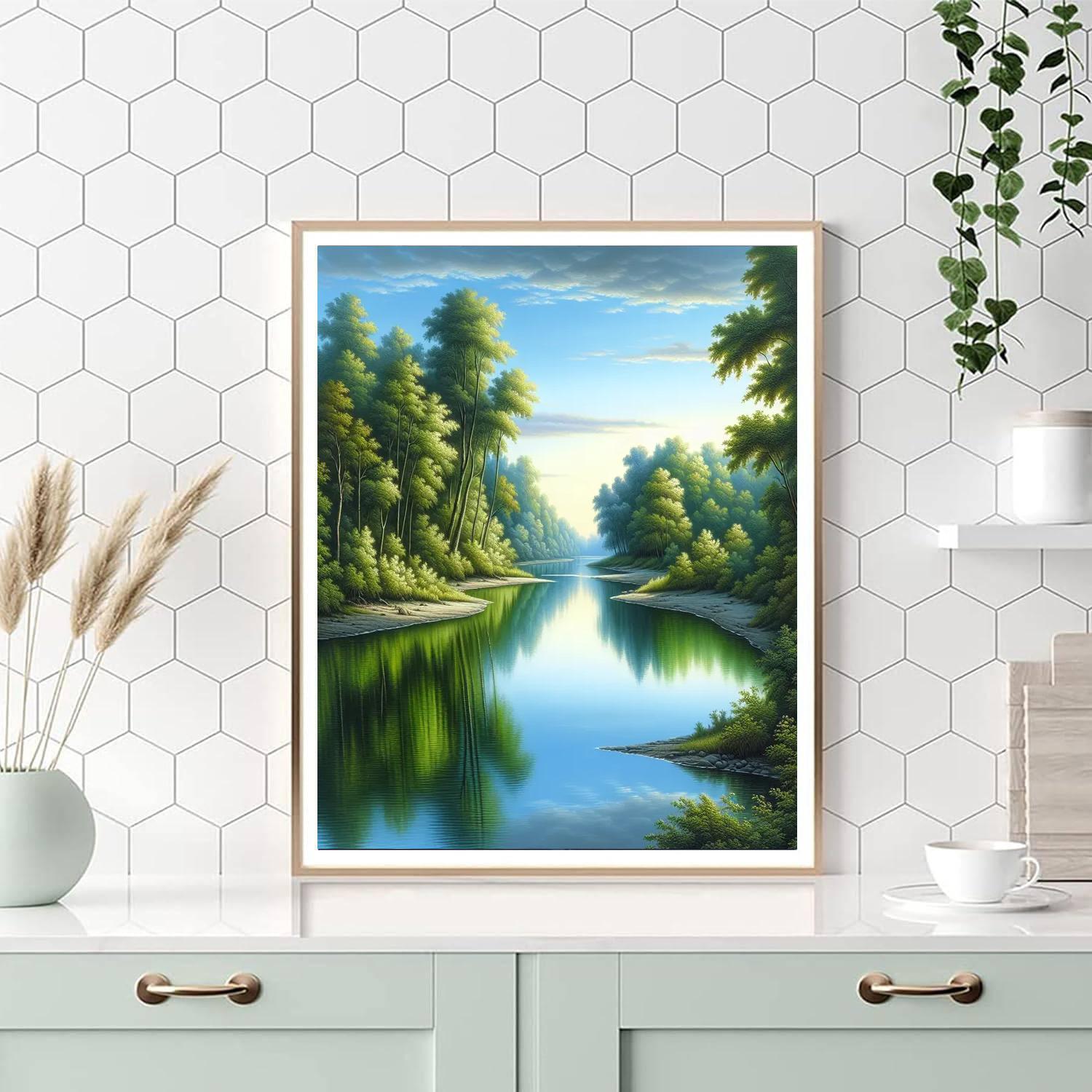 Tranquil River Bend Painting By Numbers Kit