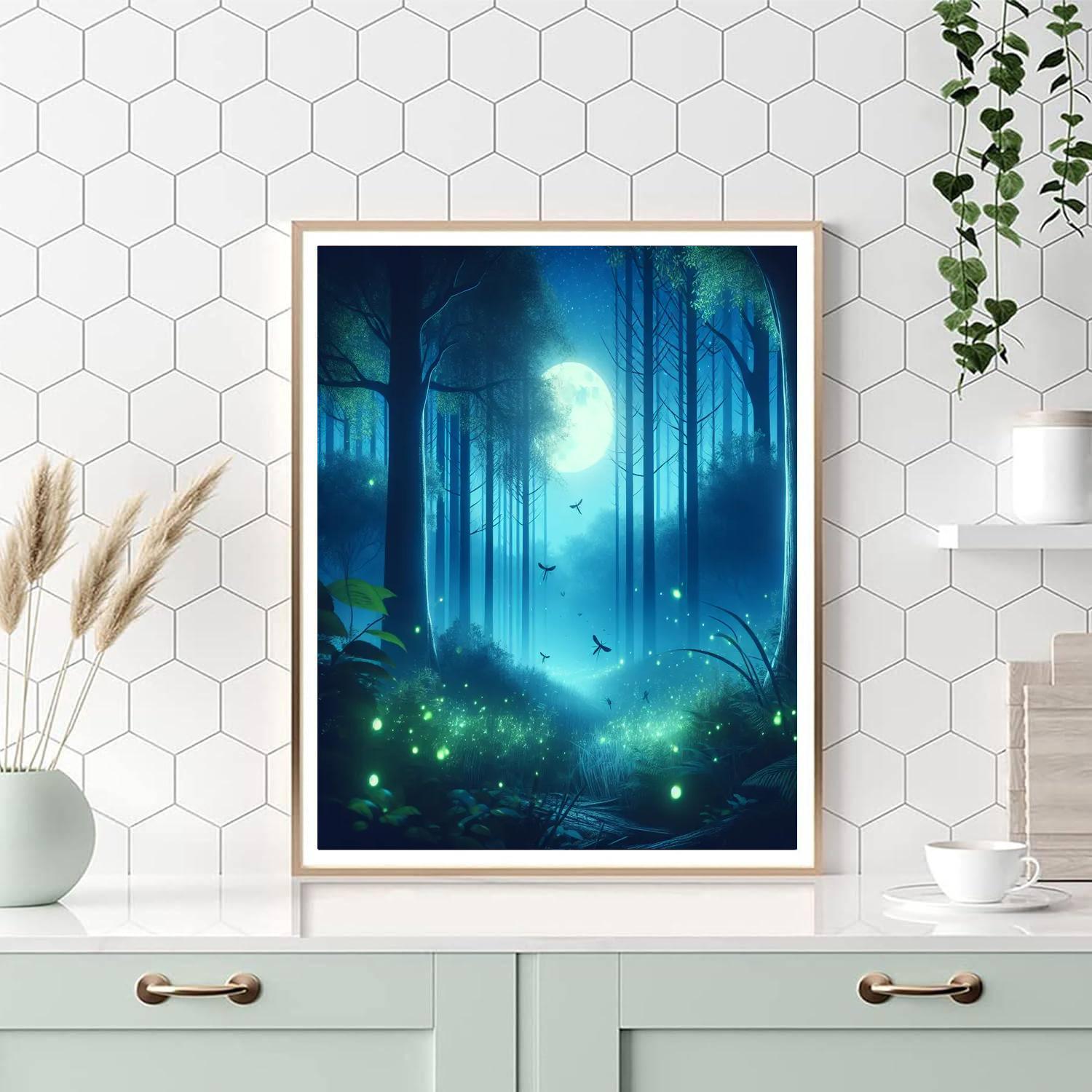 Enchanted Woodland Night Paint By Numbers Kits