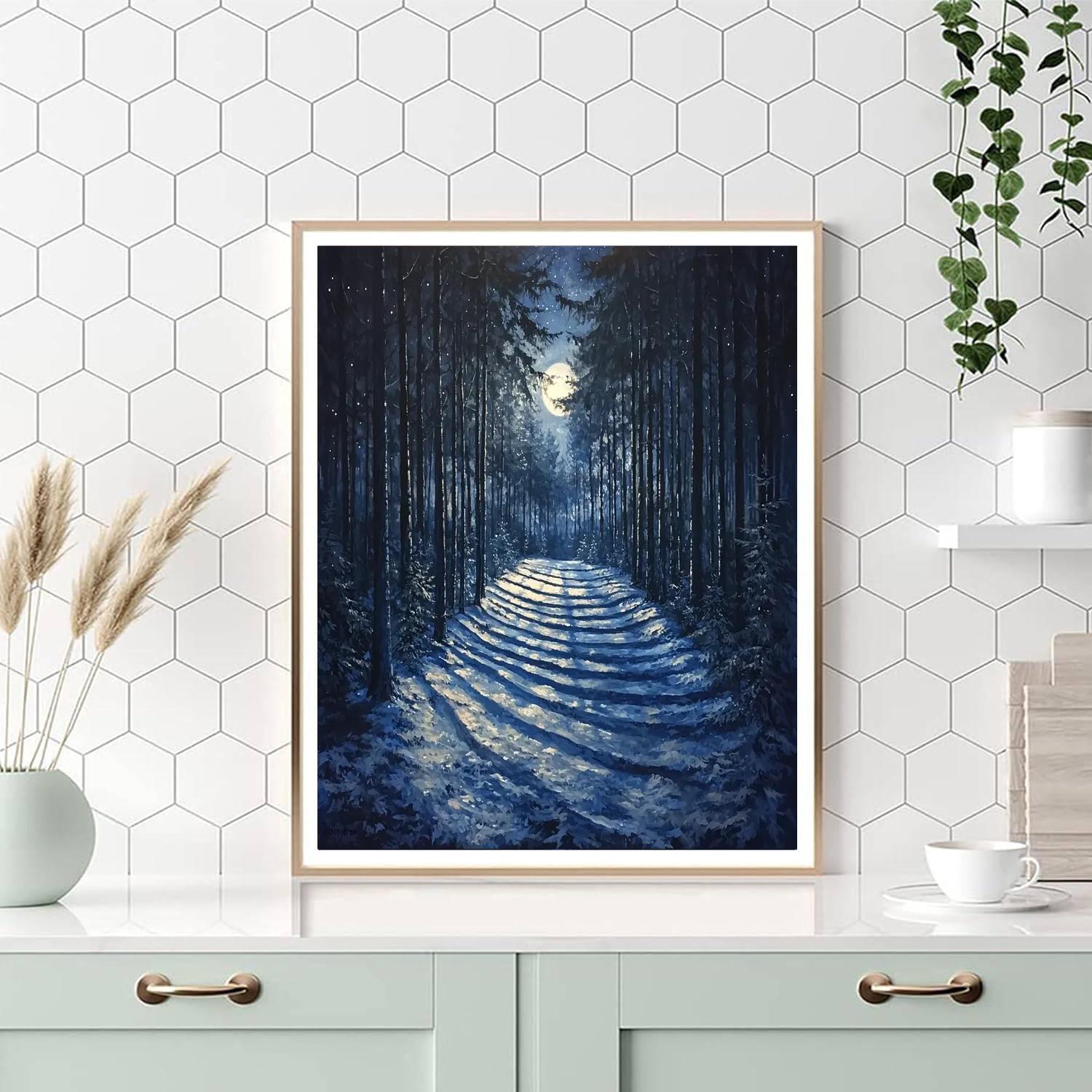 Caspar David Friedrich Inspired Nocturnal Whisper  Number Painting