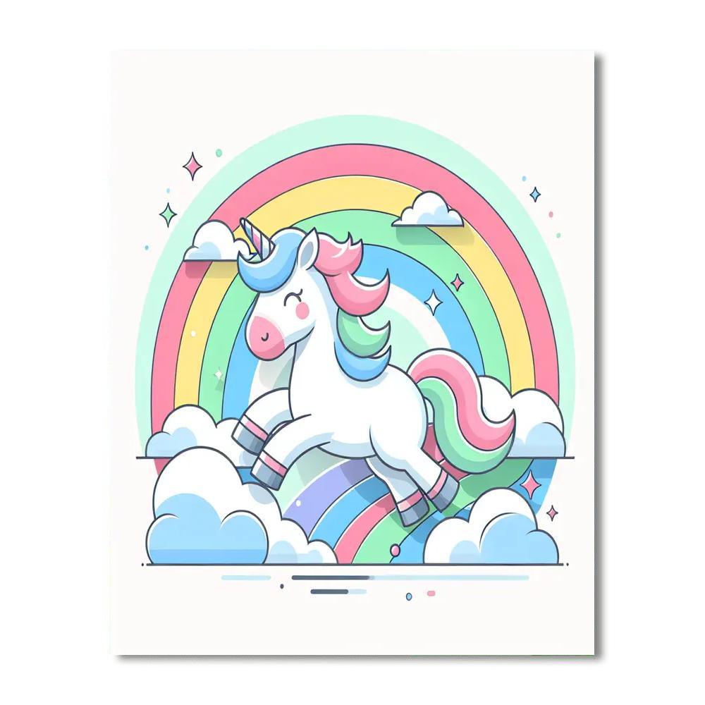 Mystical Unicorns And Rainbows DIY Paint By Numbers