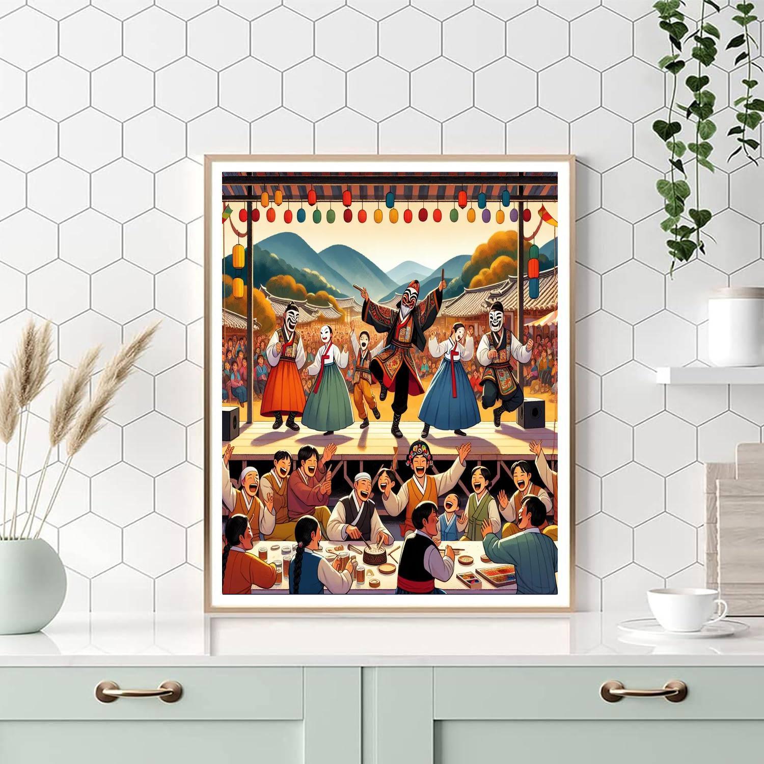 Andong Mask Dance Festival - South Korea Paint By Color