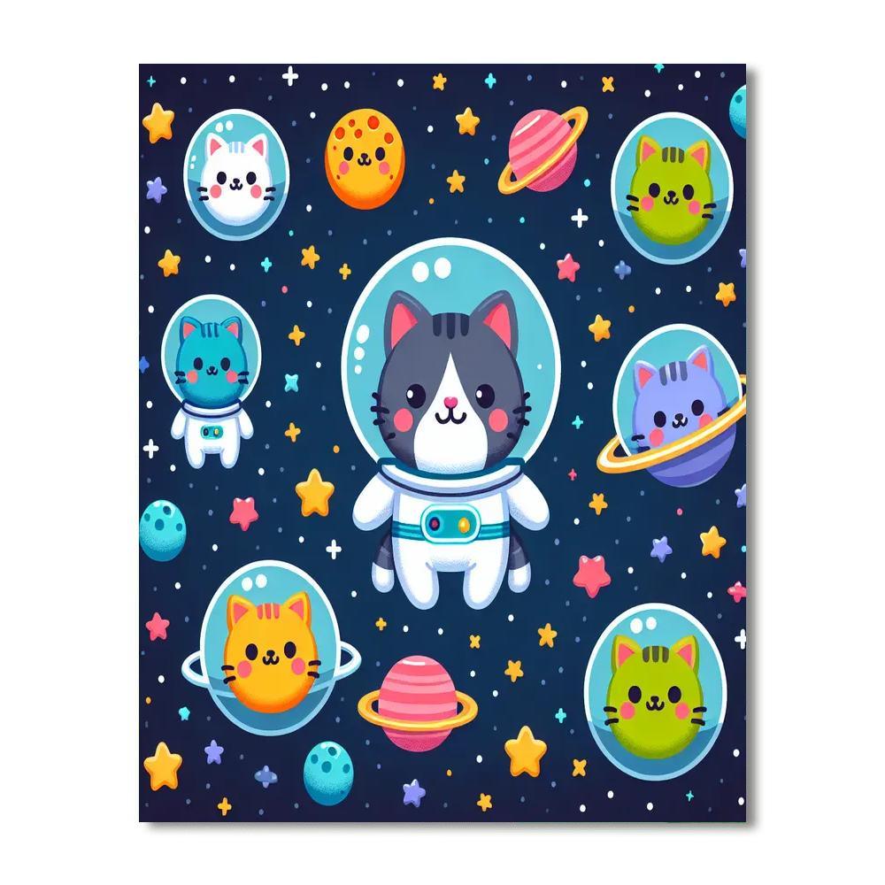 Curious Space Kittens Paint By Number