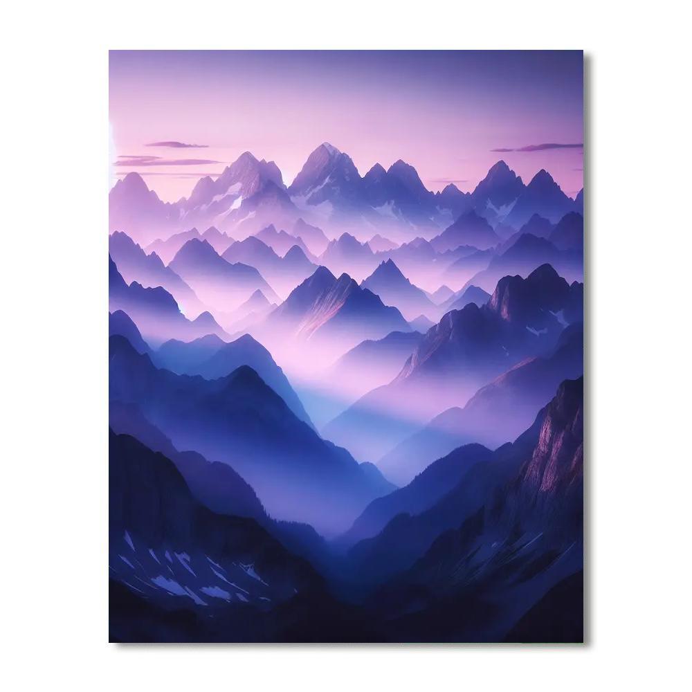 Twilight Alpine Glow Painting Number Kit