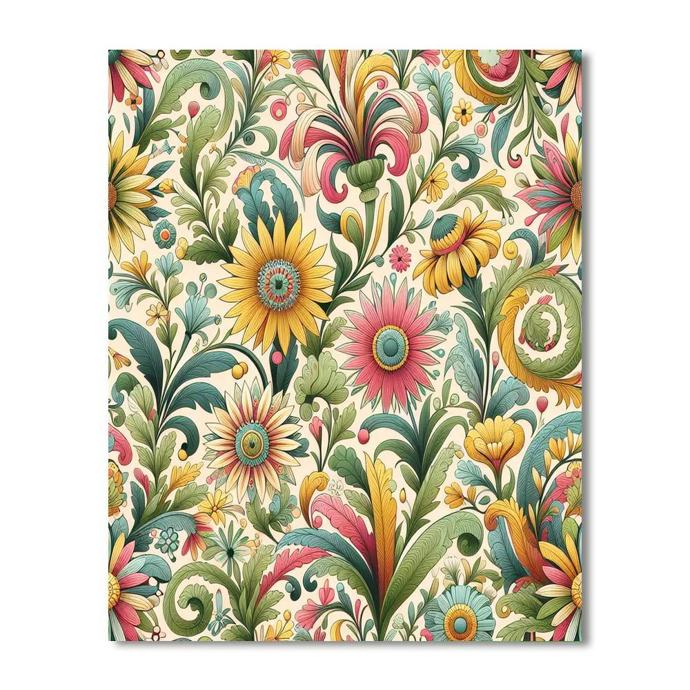 Wildflower Whimsy Wallpaper Paint By Number