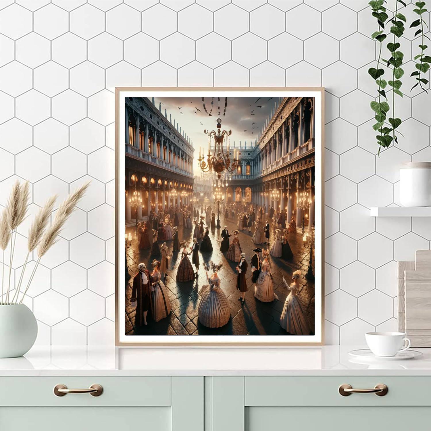 Masquerade Ball In St. Mark's Square - Italy Paint By Numbers Art