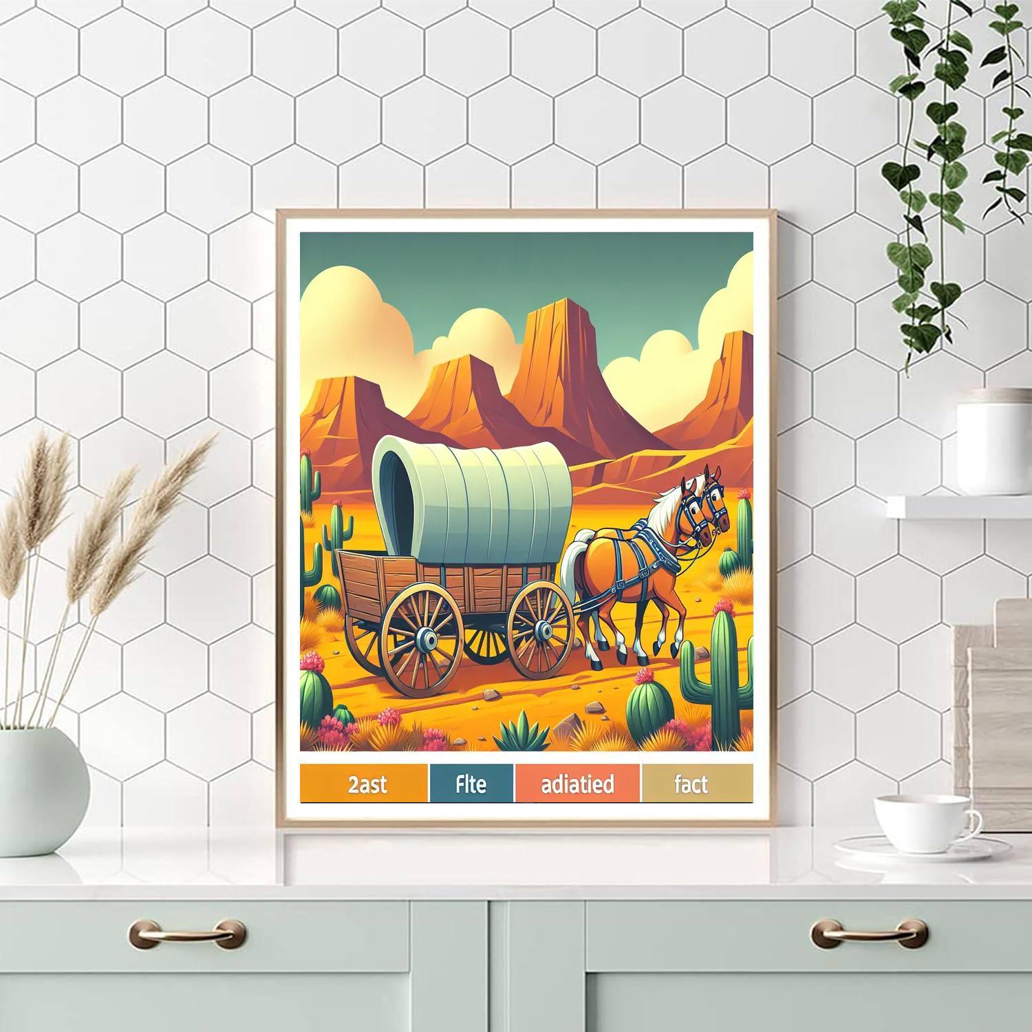 Wild West Wagon Train Painting By Numbers Kit