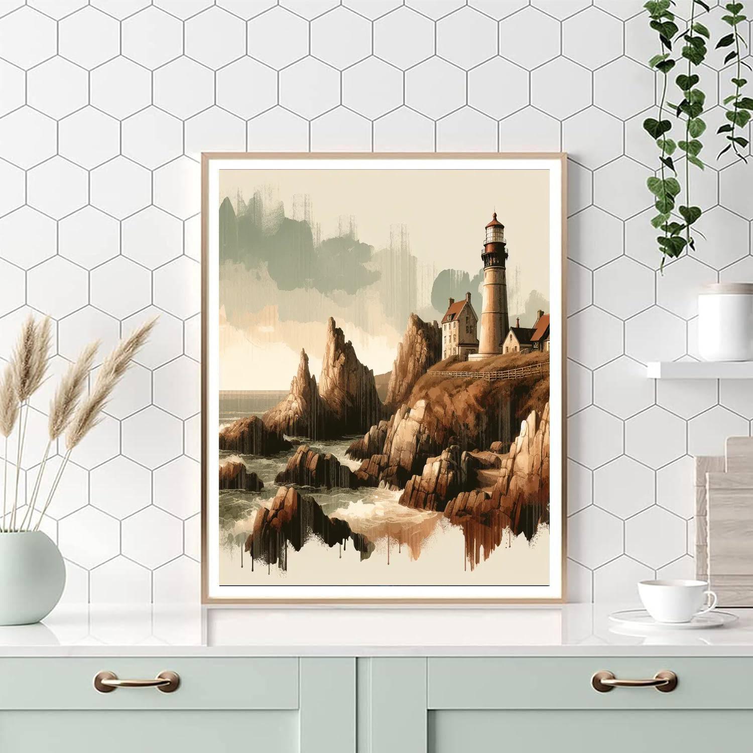 Historic Coastal View Painting By Numbers Kit